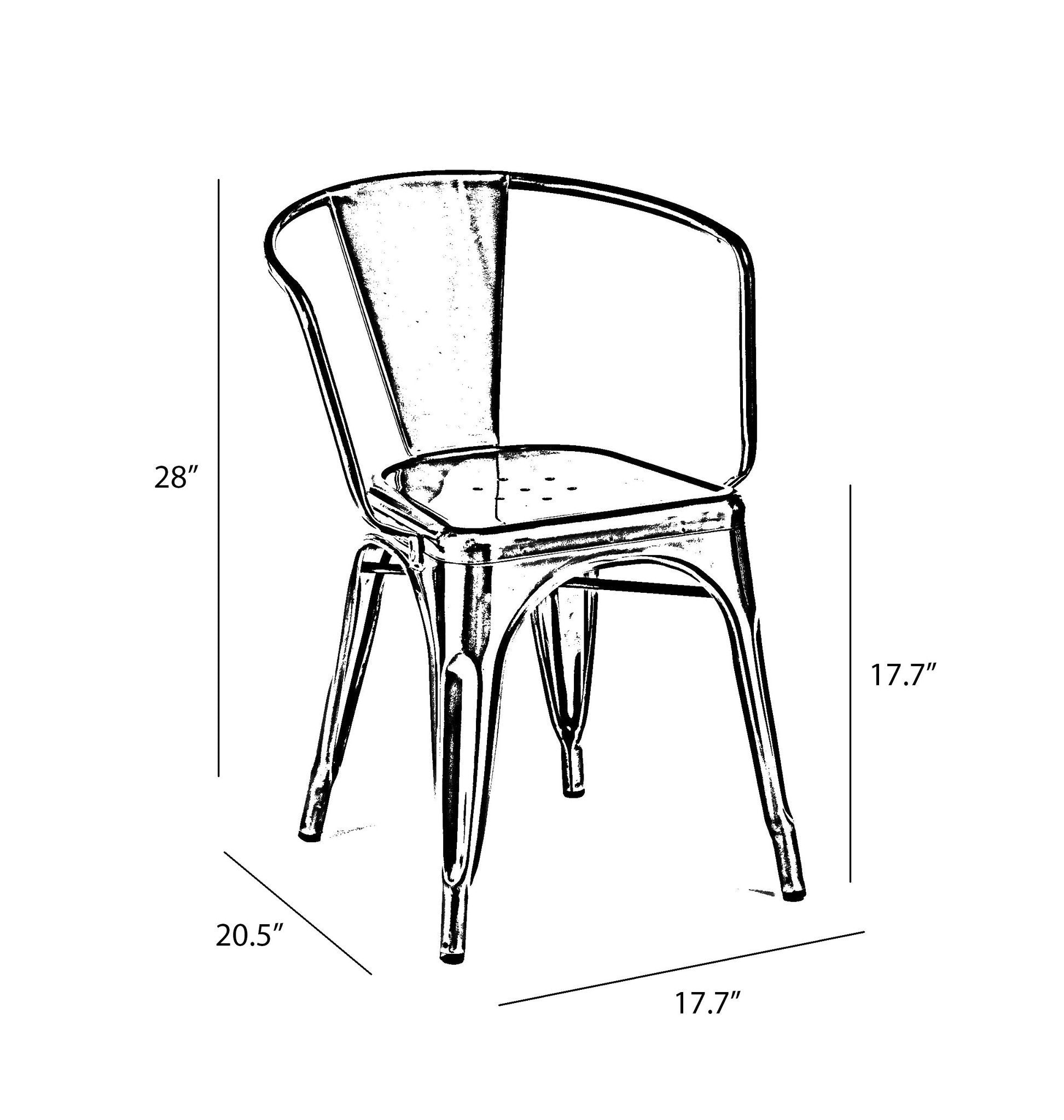 Tolix Style Steel Stackable Dining Chair (Set of 4)