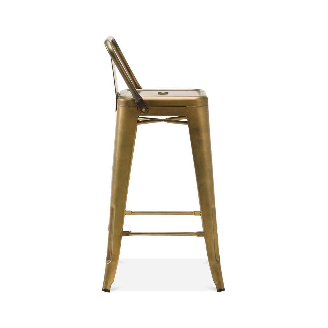 Tolix Style Low Back Steel Counter Stool 26 Inch
