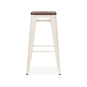 Tolix Style Steel Stackable Barstool 30 Inch