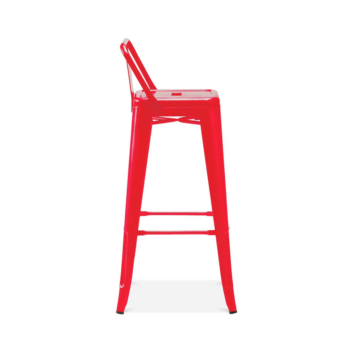 Tolix Style Steel Low Back Barstool 30 Inch