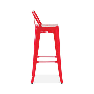 Tolix Style Steel Low Back Barstool 30 Inch