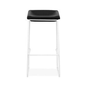 Modello White Barstool Black Vinyl Seat