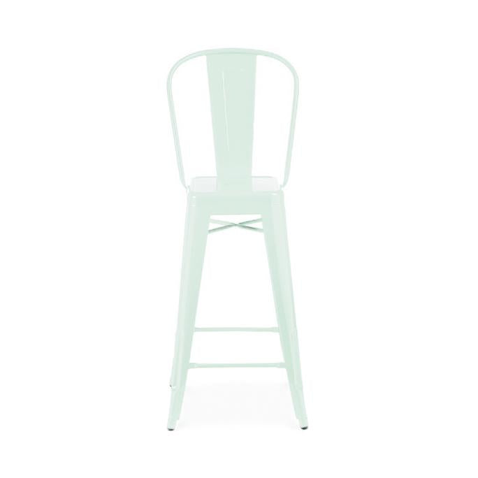 Tolix Style Steel High Back Barstool 30 Inch