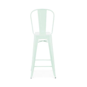 Tolix Style Steel High Back Barstool 30 Inch