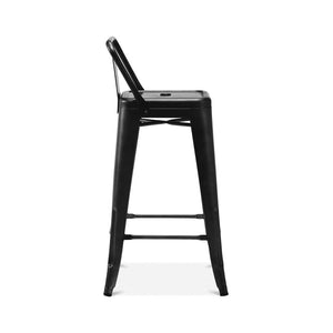 Tolix Style Low Back Steel Counter Stool 26 Inch