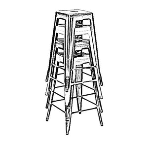 Tolix Style Steel Stackable Barstool 30 Inch