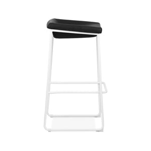 Modello White Barstool Black Vinyl Seat