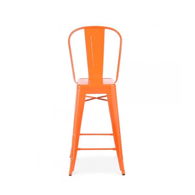 Tolix Style Matte Black High Back Steel Counter Stool 26 Inch