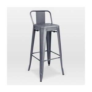 Tolix Style Steel Low Back Barstool 30 Inch
