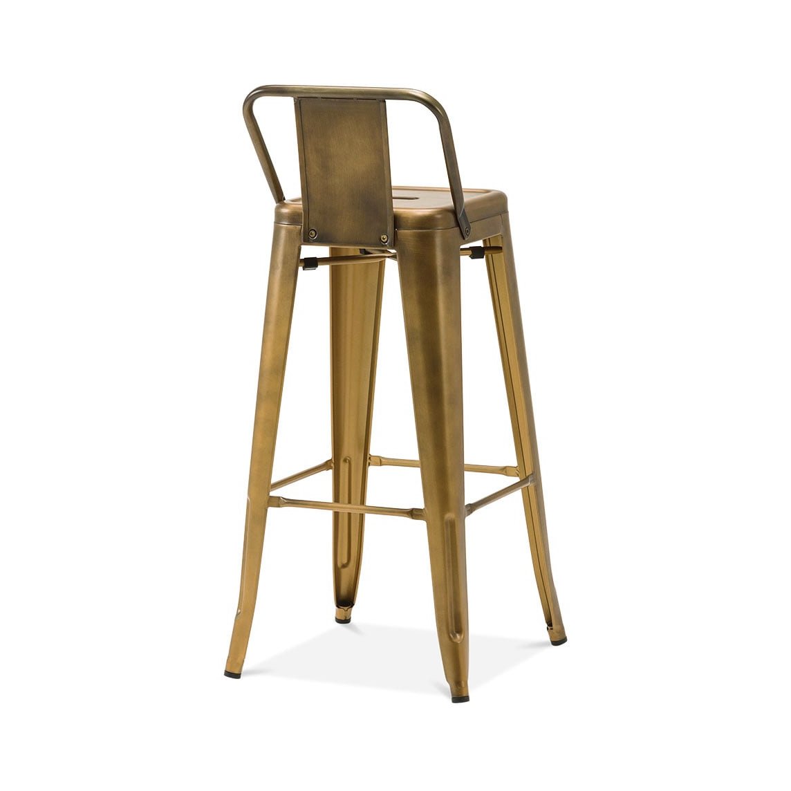 Tolix Style Steel Low Back Barstool 30 Inch