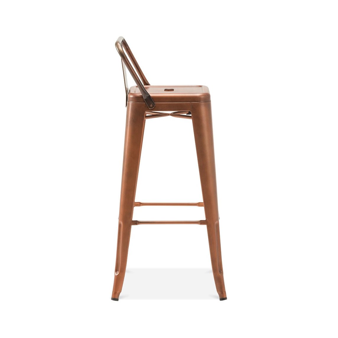 Tolix Style Steel Low Back Barstool 30 Inch