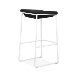 Modello White Barstool Black Vinyl Seat