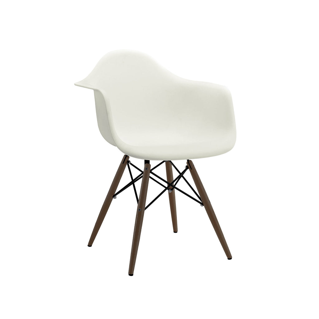 Trige Almond Mid-Century Arm Chair Walnut Base (Set of 5)