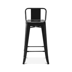 Tolix Style Low Back Steel Counter Stool 26 Inch
