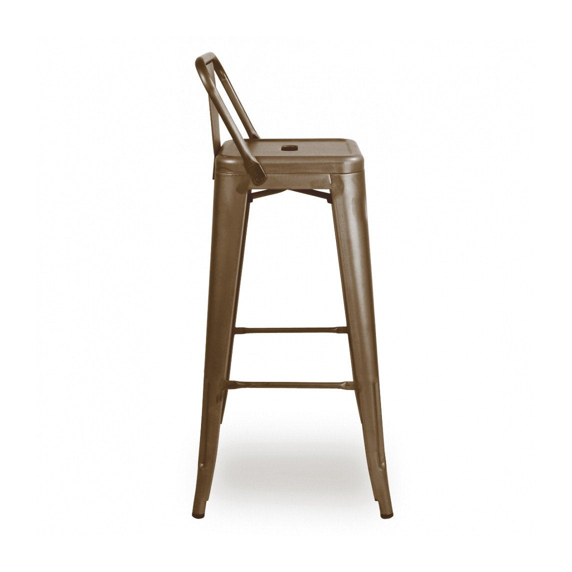Tolix Style Steel Low Back Barstool 30 Inch