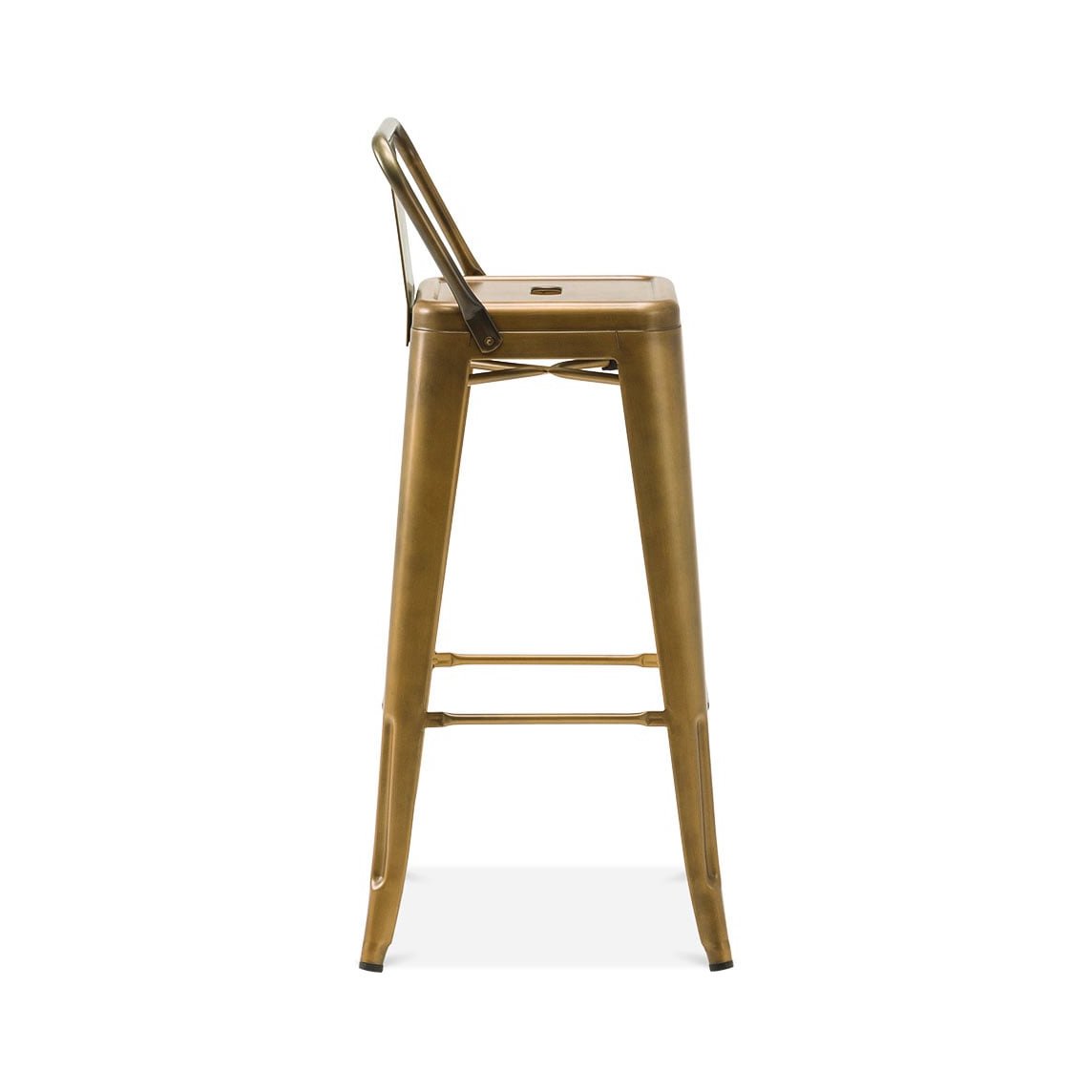 Tolix Style Steel Low Back Barstool 30 Inch