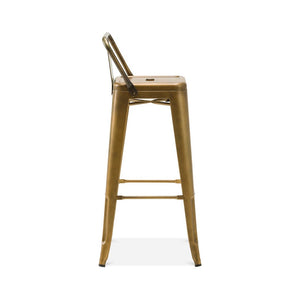 Tolix Style Steel Low Back Barstool 30 Inch