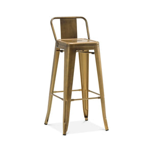 Tolix Style Steel Low Back Barstool 30 Inch
