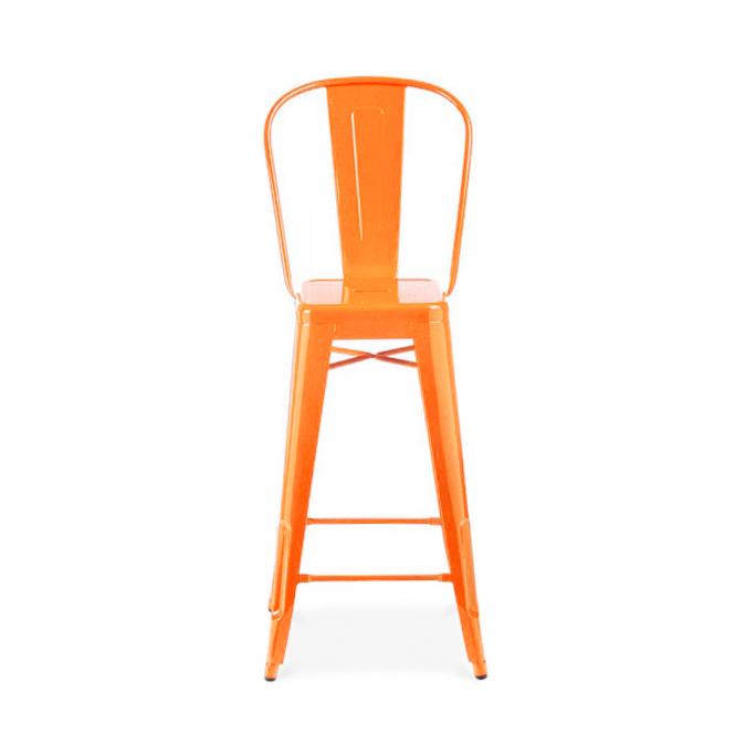 Tolix Style Steel High Back Barstool 30 Inch