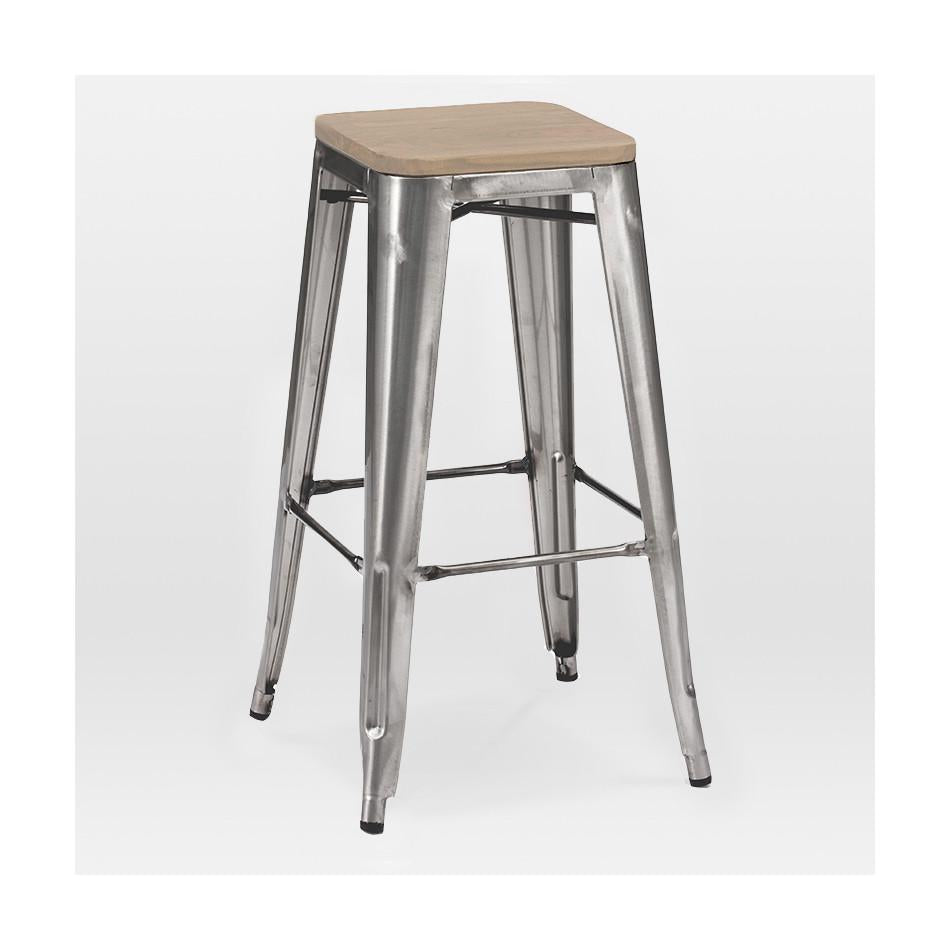 Tolix Style Steel Stackable Barstool 30 Inch