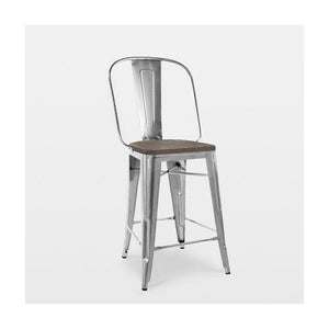Tolix Style Steel Counter Chair 24 Inch