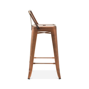 Tolix Style Low Back Steel Counter Stool 26 Inch