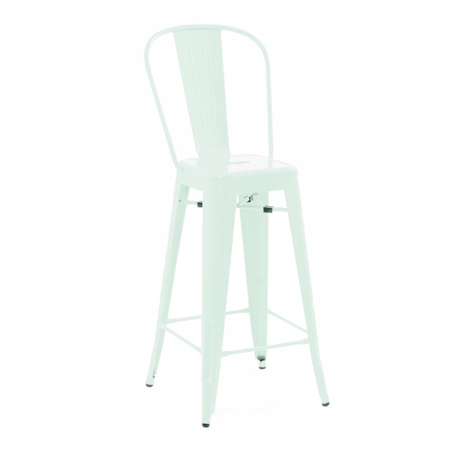 Tolix Style Steel High Back Barstool 30 Inch