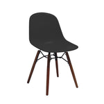 Grazia Black Mid-Century Side Chair Walnut Base Original Design