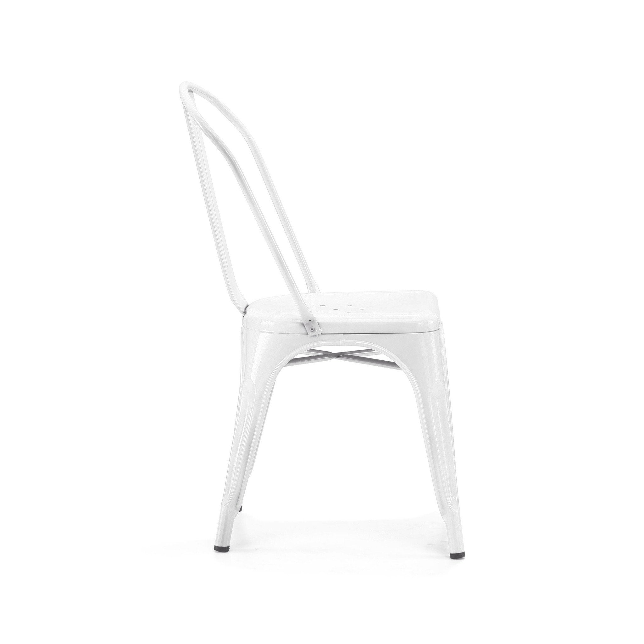 Tolix Style Steel Stackable Side Chair (Set of 4)