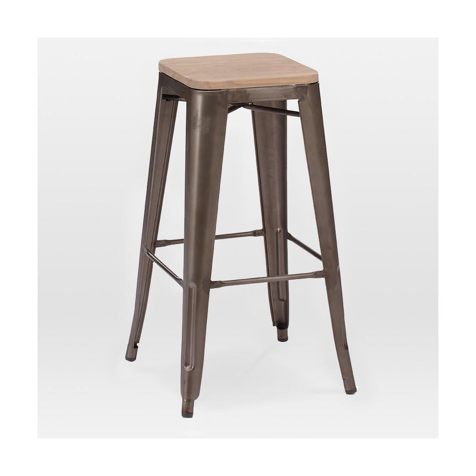 Tolix Style Steel Stackable Barstool 30 Inch