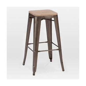Tolix Style Steel Stackable Barstool 30 Inch