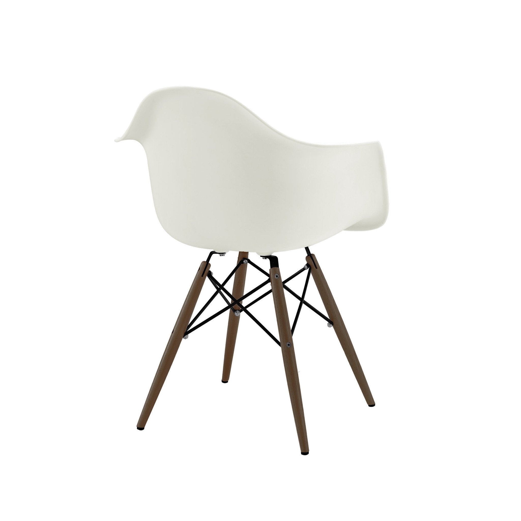Trige Almond Mid-Century Arm Chair Walnut Base (Set of 5)