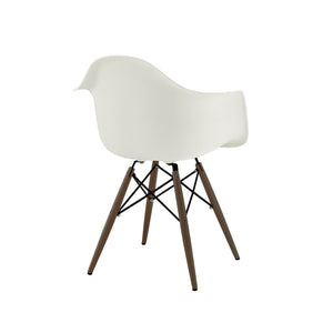 Trige Almond Mid-Century Arm Chair Walnut Base (Set of 5)