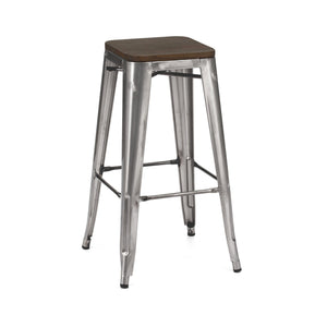 Tolix Style Steel Stackable Barstool 30 Inch