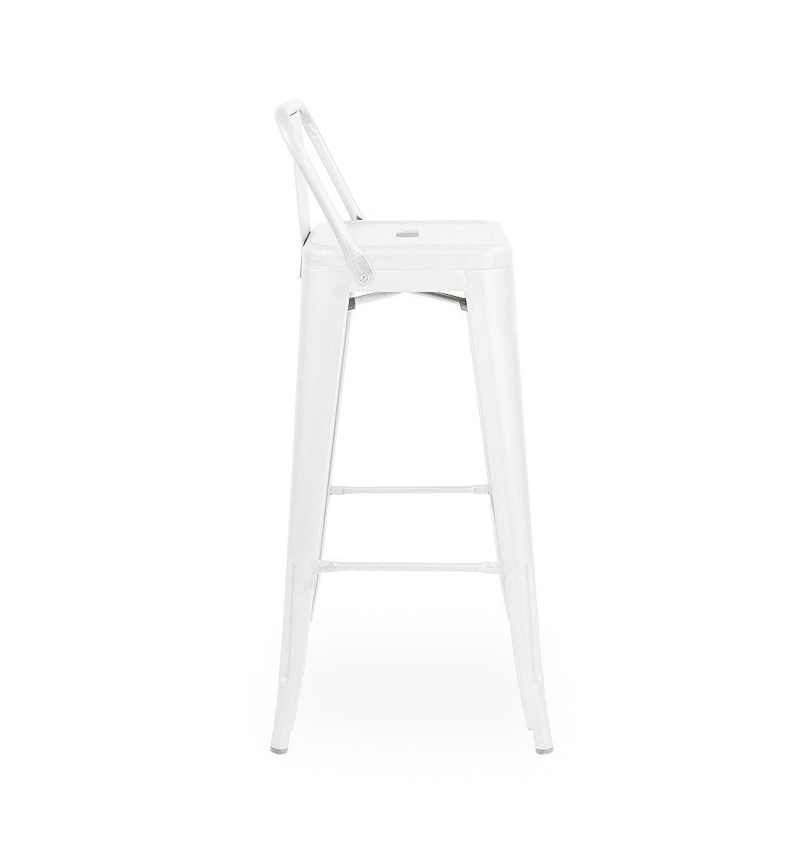 Tolix Style Steel Low Back Barstool 30 Inch