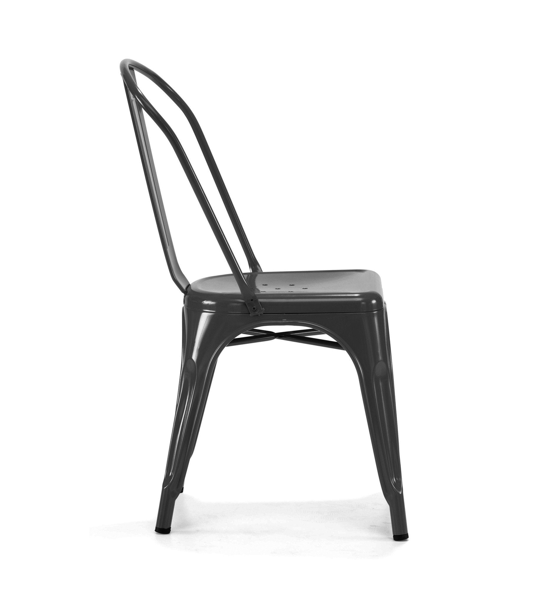 Tolix Style Steel Stackable Side Chair (Set of 4)