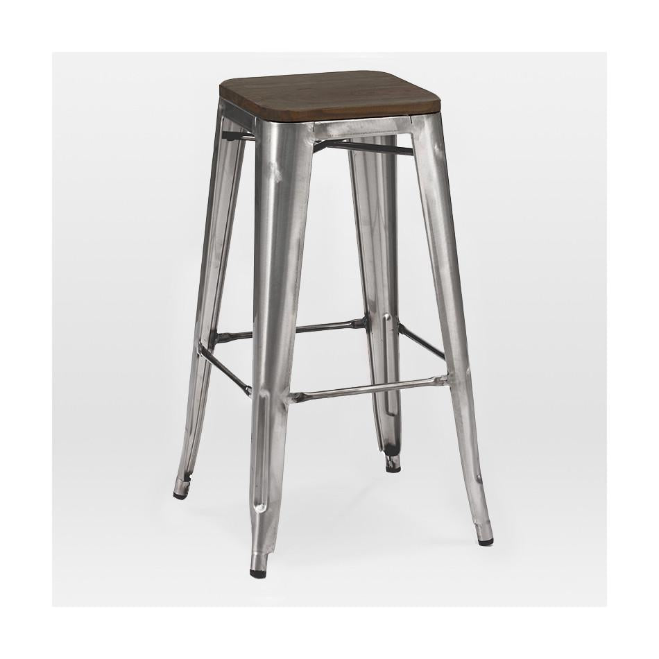 Tolix Style Steel Stackable Barstool 30 Inch