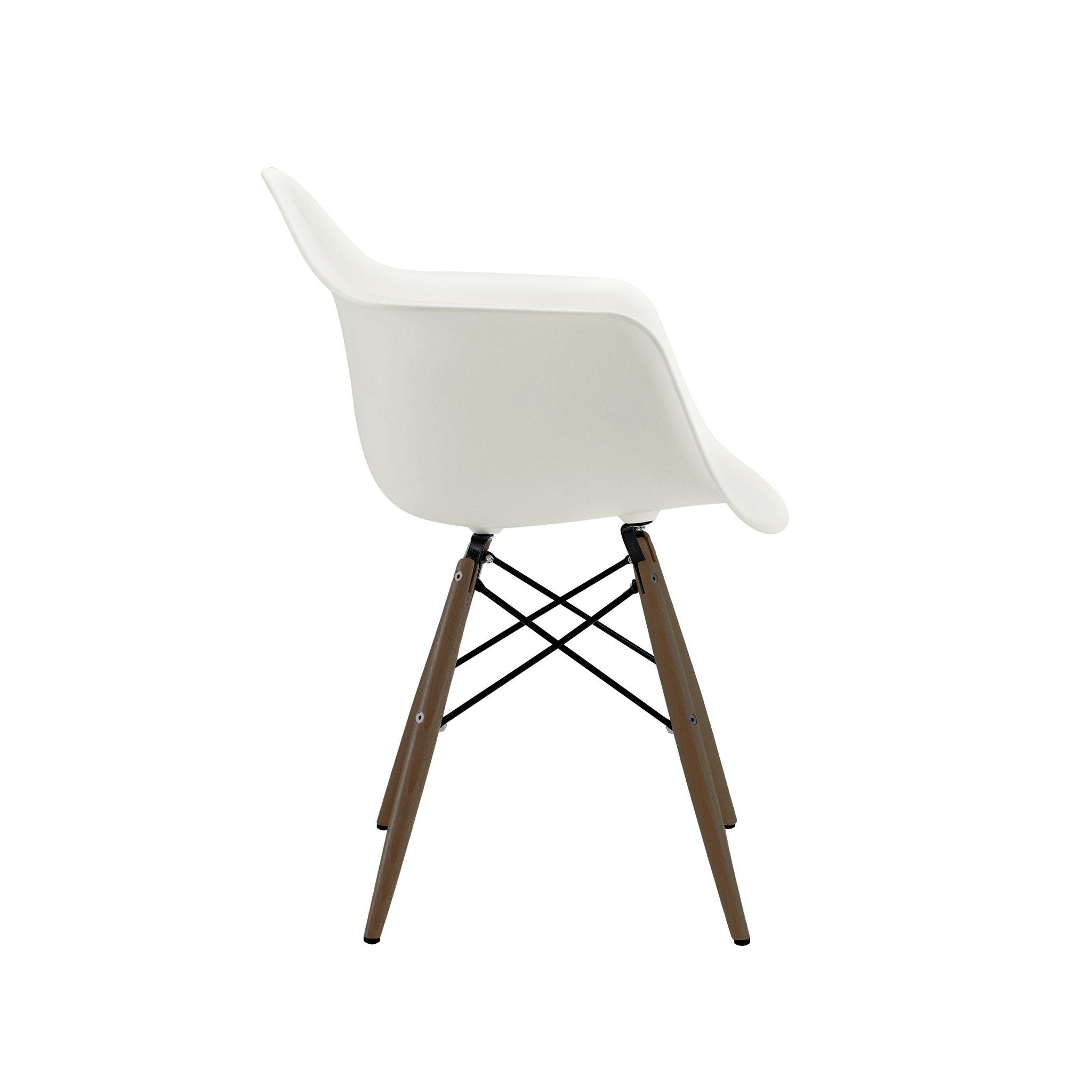 Trige Almond Mid-Century Arm Chair Walnut Base (Set of 5)