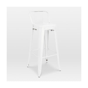 Tolix Style Steel Low Back Barstool 30 Inch
