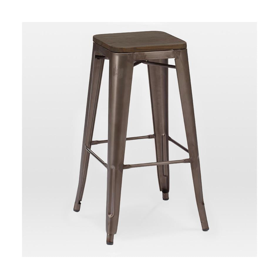 Tolix Style Steel Stackable Barstool 30 Inch