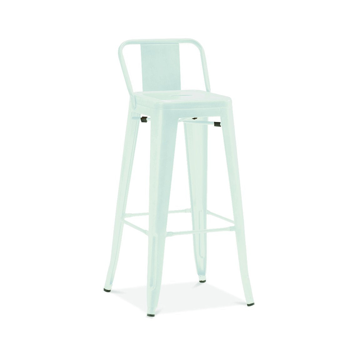 Tolix Style Steel Low Back Barstool 30 Inch