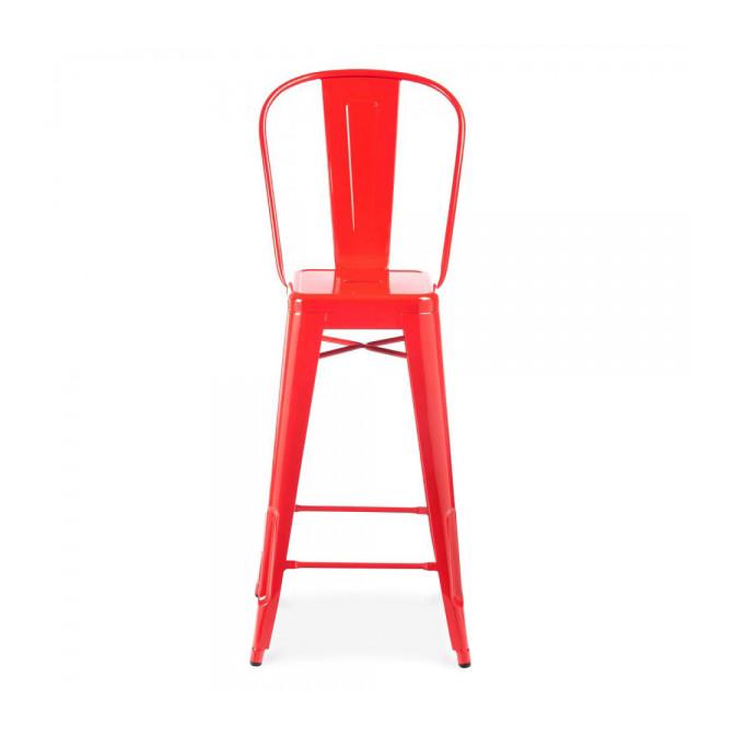 Tolix Style Steel High Back Barstool 30 Inch