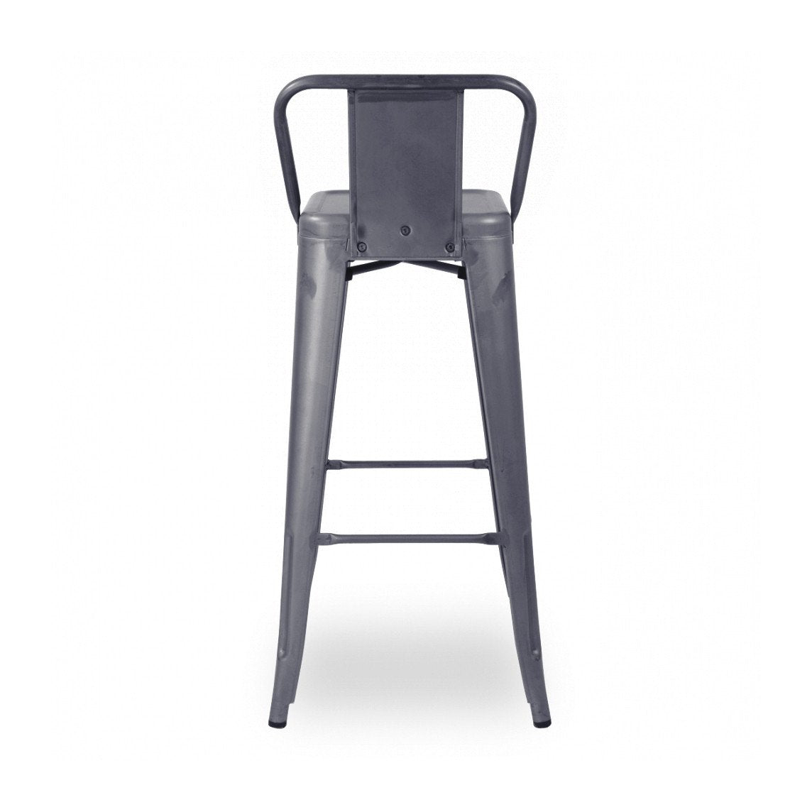 Tolix Style Steel Low Back Barstool 30 Inch