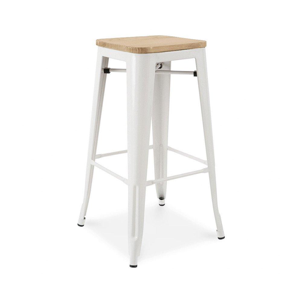 Tolix Style Steel Stackable Barstool 30 Inch