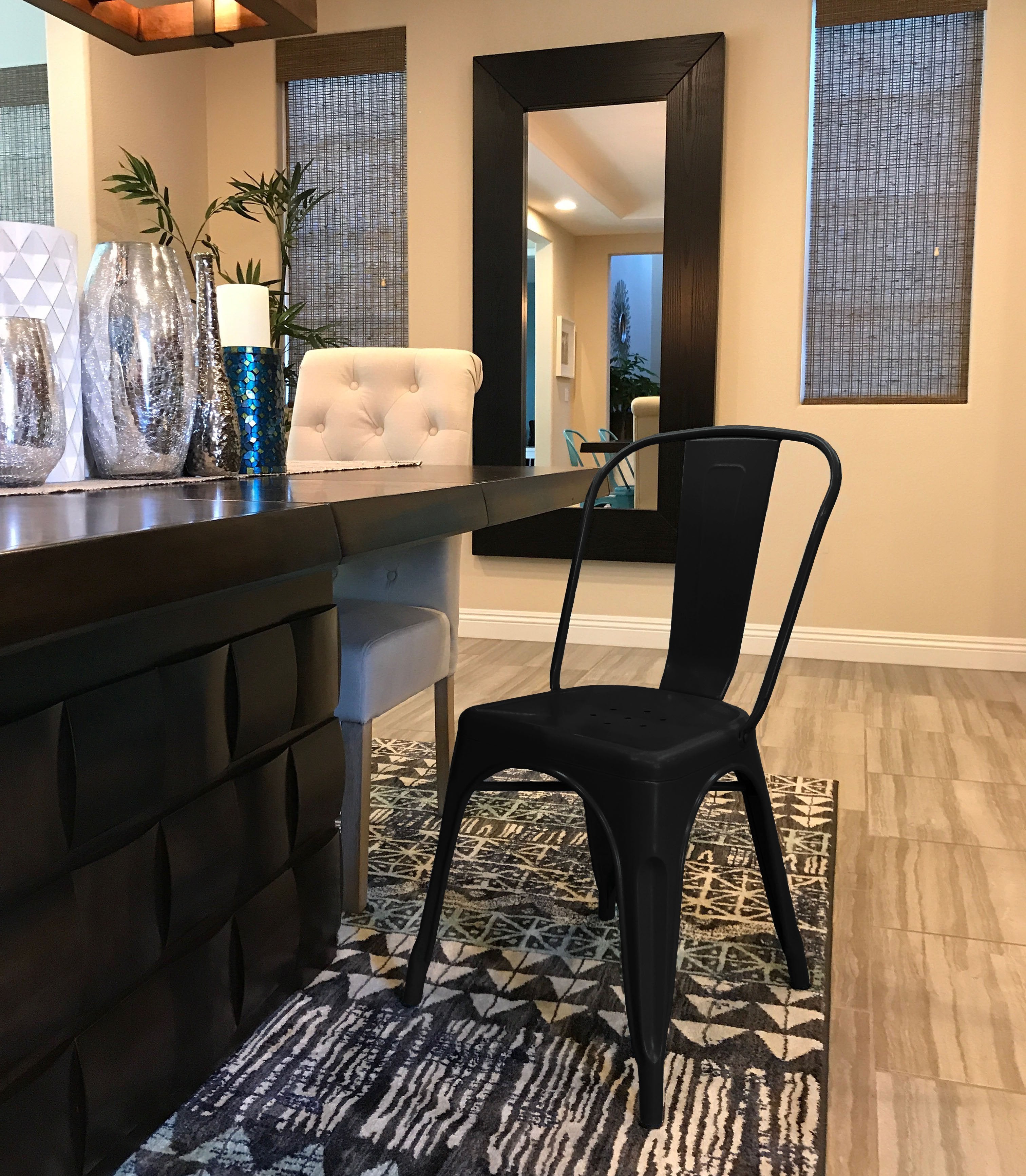Tolix Style Steel Stackable Side Chair (Set of 4)