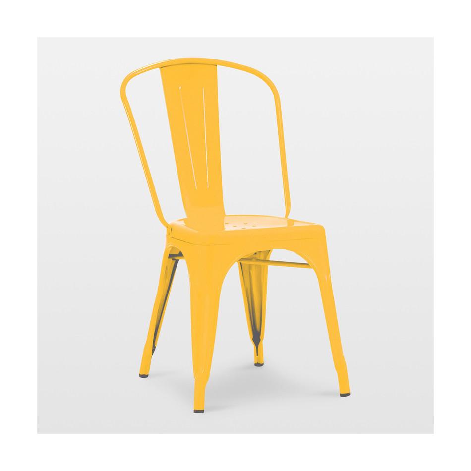 Tolix Style Steel Stackable Side Chair (Set of 4)