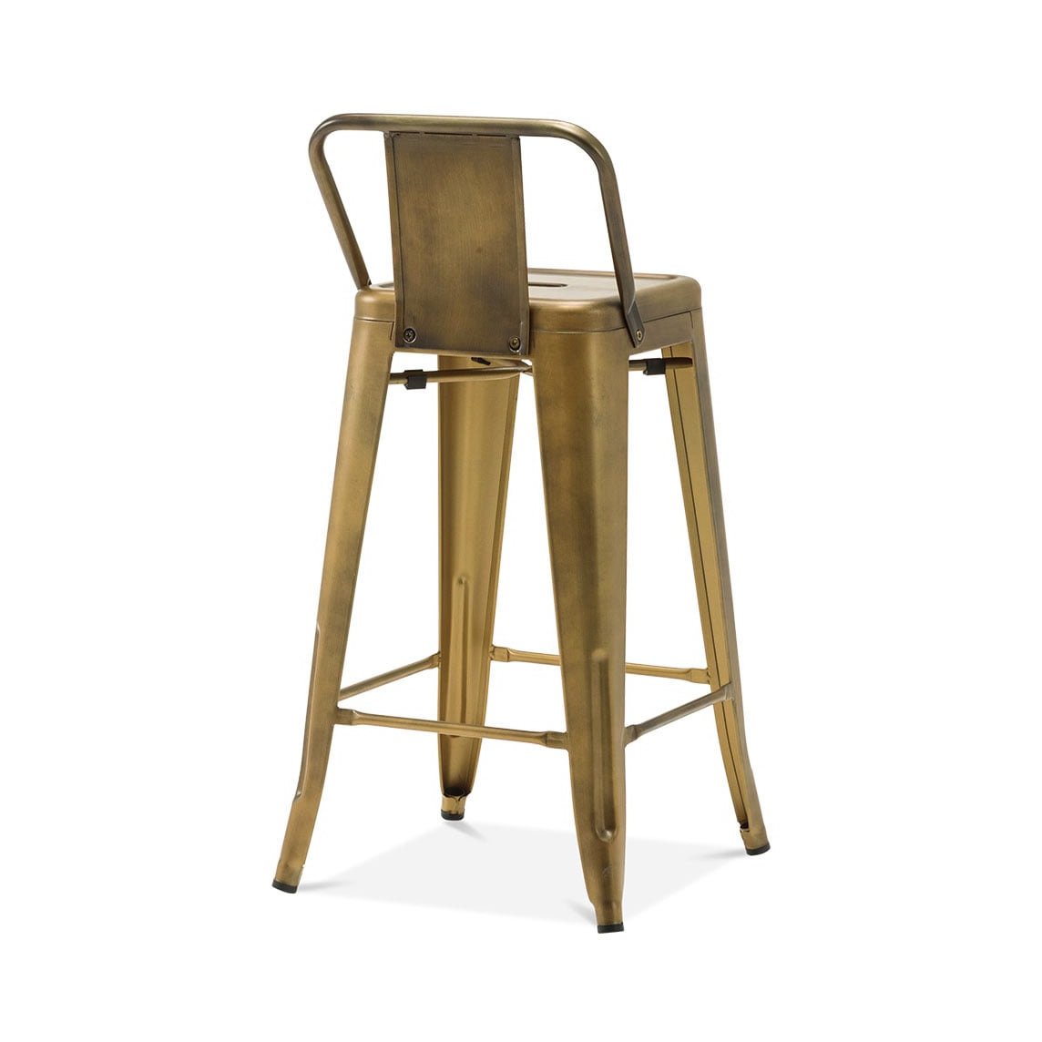 Tolix Style Low Back Steel Counter Stool 26 Inch