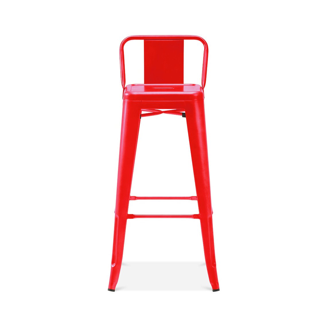 Tolix Style Steel Low Back Barstool 30 Inch
