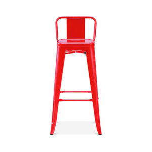 Tolix Style Steel Low Back Barstool 30 Inch