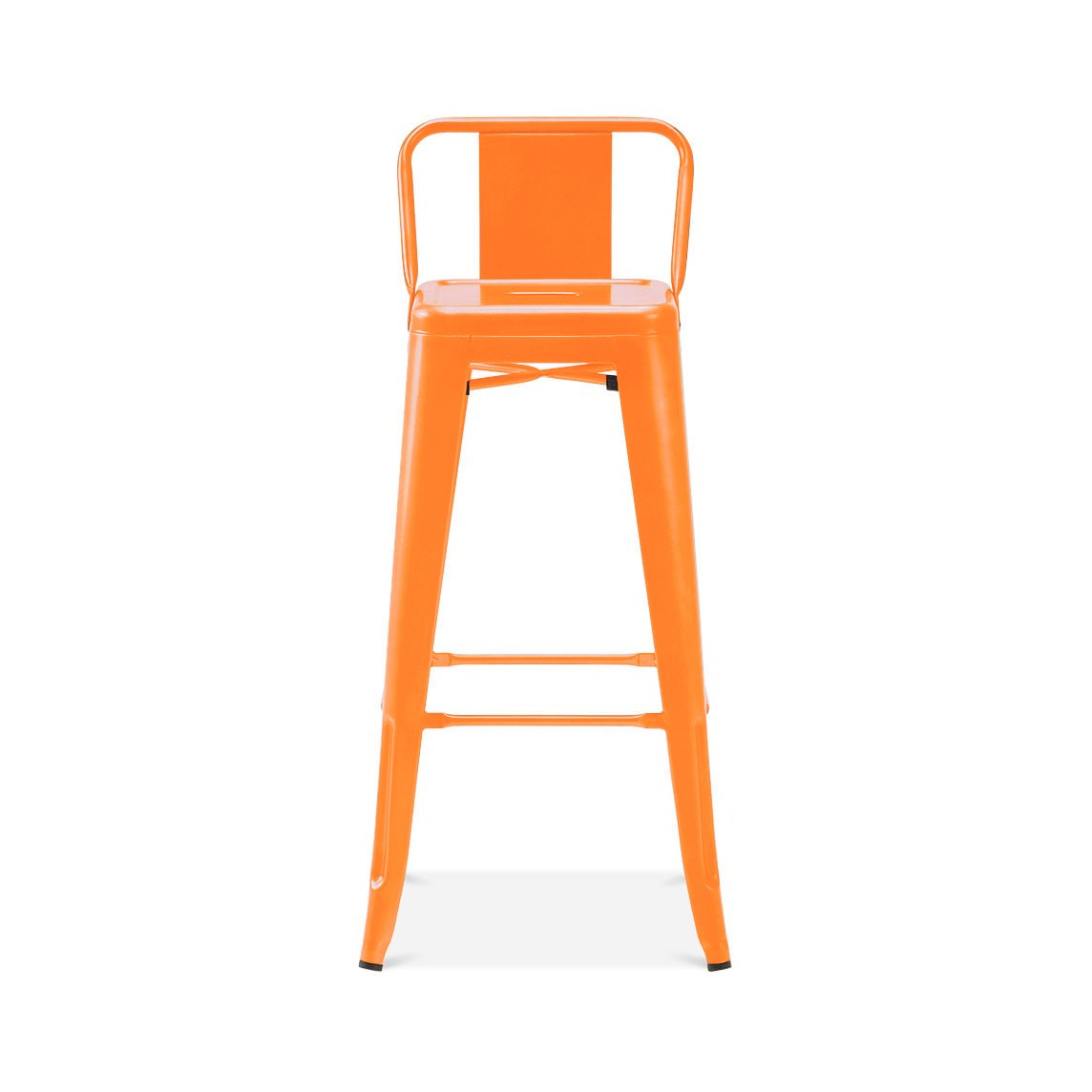 Tolix Style Steel Low Back Barstool 30 Inch